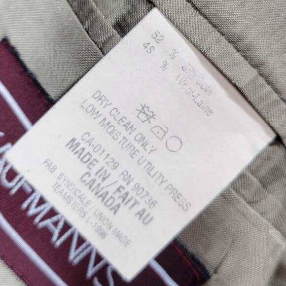 VTG Chaps Ralph Lauren Silk Wool Blazer Mens 42S Green Houndstooth Pane Jacket - Picture 15 of 16